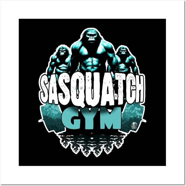 Sasquatch Gym Weight Lifting Bigfoot Bodybuilding Yeti Muscle Wall Art by National Cryptid Society